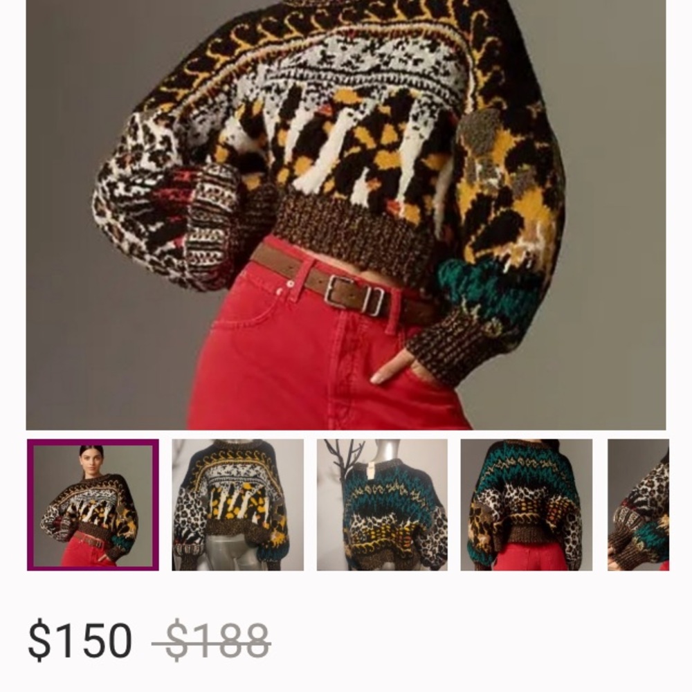 Anthropology Pilcro Black and White Patterned Sweater - Picture 8 of 9